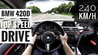 BMW 420d Gran Coupe 2016 - POV on german Autobahn by day and night - Top Speed Drive