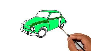 menggambar mobil  drawing a car