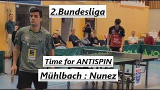 Ein Super Touch mit dem ANTISPIN  2.Bundesliga  C.Mühlbach2316TTR  M.Nunez2271TTR