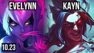 EVELYNN vs KAYN JUNGLE  3.8M mastery 628 1300+ games Dominating  KR Diamond  v10.23