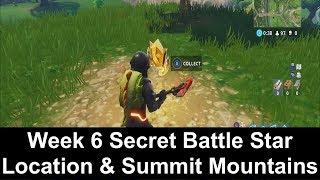 Secret Hidden Battle Star Location & Summit Mountain Peaks - Fortnite Battle Pass Week 6 Challenges