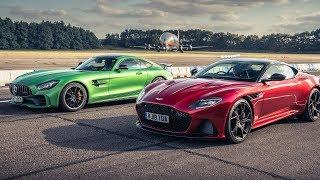 Aston Martin DBS Superleggera vs Mercedes-AMG GT R  Drag Races  Top Gear