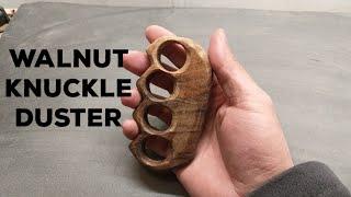 How to make a diy Wooden Knuckle Duster from Walnut Wood with Primitive Powertools fast