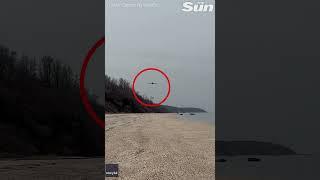 Plane makes emergency crash lading on Long Island beach #shorts ️