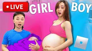 LIVE BABY GENDER REVEAL PARTY in ROBLOX