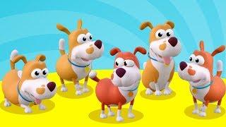 BEŞ KÜÇÜK KÖPEK - Hayvanlı Şarkılar - Mini Anima Çocuk Şarkıları