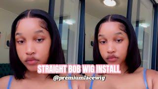 STRAIGHT BOB WIG INSTALL  premiumlacewig