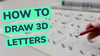 How To Draw 3D Letters Step By Step Tutorial