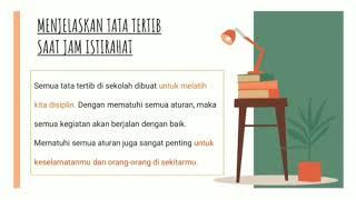 Peraturan saat jam istirahat di sekolah  Tematik kelas 2 