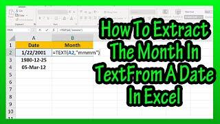 How To Extract Or Get The Month Name In Text From A Given Date In Excel Explained