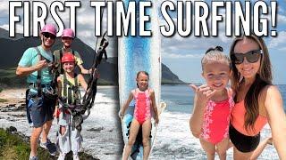 First Time Surfing Lessons in Hawaii  Exploring the Beach and Ziplining in Tropical Oahu  ️