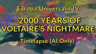 2000 years of Voltaires Nightmare  EU4 AI Only Timelapse