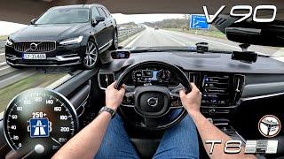 2019 Volvo V90 T8 Polestar 405 KM  V-MAX 0-100 100-200 kmh. Prezentacja & Autobahn.  4K
