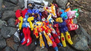 Seru..Menemukan Tumpukan Mainan Robot Gundam Tritan Galaxy Poli Mobil Truk Konstruksi Tayo Ultraman