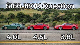 2018 Porsche GT3 vs 2016 Porsche GT4 DeMan 4.5L vs 2010 Porsche GT3 - Head to Head Review