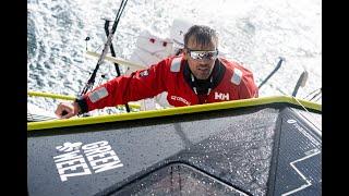 Route du Rhum - Class40 Crosscall - Un gréement de fortune avec le rail de grand-voile.