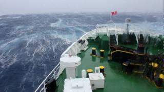 Travel  Trip 100  Antarctic Expedition - Drake Passage Storm {Huge wave hits ship at 1 min 5 secs}