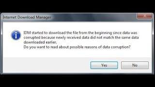 how to fix idm data corruption problem