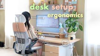 desk setup ergonomics‍️  standing desk ergonomic chair tech posture