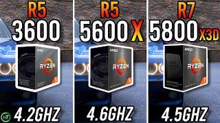 Ryzen 5 3600 vs Ryzen 5 5600X vs Ryzen 7 5800X3D