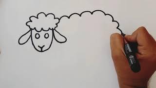 How to draw sheep  simple and easy  Easy Draw