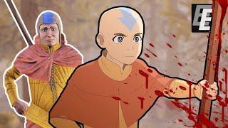 Mordhau Last Airbender Aang Build - Dwarf Low-Armor Quarterstaff Gameplay