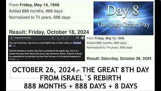 TABERNACLES AND THE GREAT 8TH DAY - OCTOBER 17-26 2024