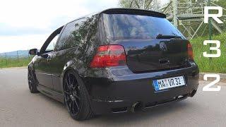 VW GOLF 4 R32 STRAIGHT PIPE - ACCELERATION SOUND ONBOARD AUTOBAHN 0-200 KMH