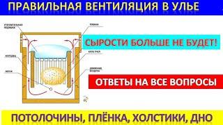 Вентиляция в улье. Потолочины? Холстики? Пленка? Дно? Сырости не будет