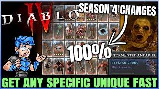 Diablo 4 - Do THIS Now - Get ANY Specific Unique Gear FAST & EASY - New Season 4 Boss Farm Guide