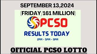 LOTTO RESULTS TODAY SEPTEMBER 132024FRIDAY #lottoresulttoday #viralvideos