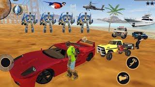 Vegas Crime Simulator Superhero Captured Red Robot Car  Robot Car make Friend - Android Gameplay