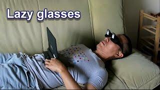 Horizontal reading lazy glasses unboxing and reveiw