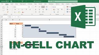 How to make an in-cell bar chart in excel with bars that start and end in different places