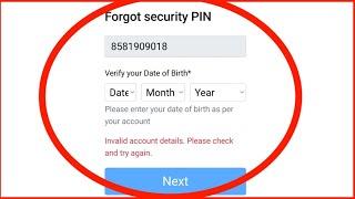 DigiLocker  invalid Account details Please check and try again