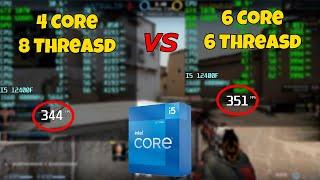 4 core 8 threads vs 66 Alder lake test counter-strike global offensive