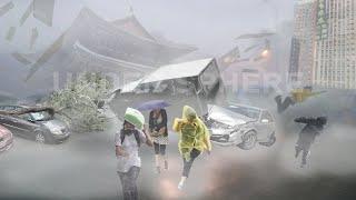 Like-Tornado Winds In China Cars Fly and People Swept Away in Yibin Wind Storm In China.