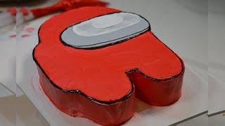 Amazing tutorial to make Among Us cake easily. Simple cake decorating tutorial. Birthday cake recipe