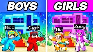 BOYS vs GIRLS UNDERWATER HOUSE Battle In Minecraft