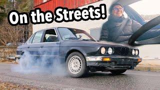 First Burnout in the Illegal BMW E30 It Rips