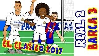 2-3 THE SHAPE OF MESSI Real Madrid vs Barcelona El Clasico 2017  Parody Goals and Highlights