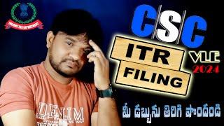 How to Apply CSC VLE Income Tax Returns Filing ITR Online 2024  CSC ITR Filing Online 2024-25