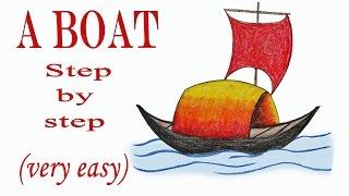 How to draw a boat step by step very easy   art video