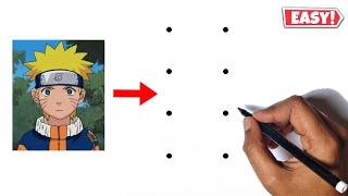 Naruto Uzumaki Drawing Easy  How To Draw Naruto Uzumaki From Dots  Naruto Anime Drawing
