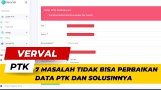 SOLUSI TIDAK BISA PERBAIKAN DATA PTK DI VERVALPTK