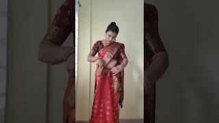 silk saree draping with perfect pleats #sareedrapingtutorial #silksaree #modernsaree #sareelover