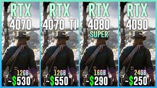 RTX 4070 vs RTX 4070 TI vs RTX 4080 SUPER vs RTX 4090 - Test in 20 Games