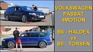 SLIP TEST - HALDEX vs TORSEN - Volkswagen Passat 4Motion - B6 vs B5 - @4x4.tests.on.rollers