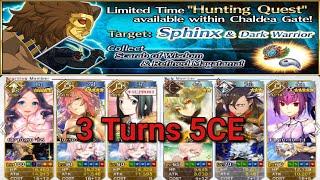 FGO NA Hunting Quest Part 7 Sphinx & Dark Warrior Pride Rank - Scarab & Magatama 3 Turns 5CE