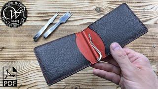 Making a Money Clip new mount from vegetable tanned leather by #wildleathercraft. Free pattern PDF.